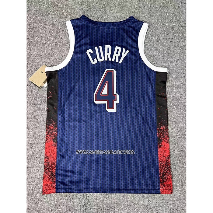 Stephen Curry NO 4 Camiseta USA 2025 Azul